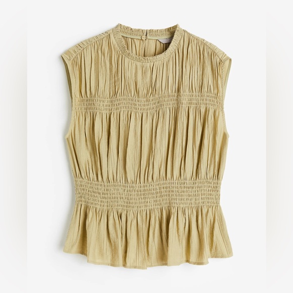 H&M Light Tan Ruffled Top - Picture 1 of 9
